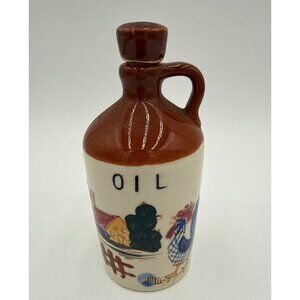 1950 Vintage Japanese Relco Blue Rooster Little Brown Oil Jug